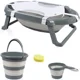 Set pentru baie BabyJem Anthracite cu cadita pliabila, 5 piese