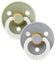 Set 2 suzete rotunde din latex BIBS Colour Glow Sage/Cloud (18-36 luni) foto
