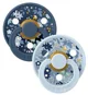 Set 2 suzete rotunde din latex BIBS LIBERTY Colour Chamomile Lawn - Baby Blue Mix (6-18 luni) foto