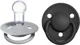 Set 2 suzete rotunde din silicon BIBS De lux Cloud/Black (0-36 luni)