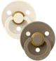 Set 2 suzete rotunde din latex BIBS Colour Ivory/Dark Oak (0-6 luni) foto