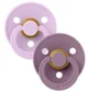 Set 2 suzete rotunde din latex BIBS Colour Violet Sky/Mauve (0-6 luni)