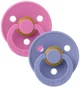 Set 2 suzete rotunde din latex BIBS Colour Bubblegum/Peri (0-6 luni)