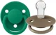 Set 2 suzete rotunde din silicon BIBS De lux Dark Oak/Evergreen (0-36 luni)