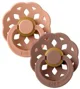 Set 2 suzete rotunde din latex BIBS Boheme Peach/Woodchuck (6-18 luni) foto