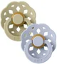 Set 2 suzete rotunde din latex BIBS Boheme Khaki/Dusty Blue (6-18 luni) foto