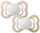 Set 2 suzete simetrice din silicon BIBS Supreme Glow Blush/Vanilla (6-18 luni) foto