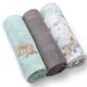 Натуральные пеленки из бамбуковых волокон BabyOno Сине-Серый, 3 шт.