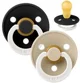 Set 2 suzete rotunde din latex fosforescente BIBS Colour Glow Black/Vanilla (18-36 luni) foto