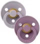Set 2 suzete rotunde din latex BIBS Colour Fossil Grey/Mauve (0-6 luni) foto