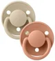 Набор из 2 круглых силиконовых пустышек BIBS De Lux Vanilla/Peach (0-36 мес.) foto