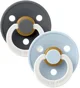 Set 2 suzete rotunde din latex fosforescente BIBS Colour Glow Iron/Baby Blue (0-6 luni) foto