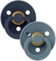 Set 2 suzete rotunde din latex BIBS Colour Deep Space/Petrol (6-18 luni) foto