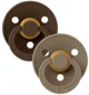 Set 2 suzete rotunde din latex BIBS Colour Mocha/Dark Oak (6-18 luni) foto