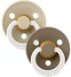 Set 2 suzete rotunde din latex fosforescente BIBS Colour Glow Vanilla/Dark Oak (6-18 luni) foto