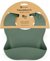 Baveta moale din silicon Petite&Mars Take&Match Misty Green foto