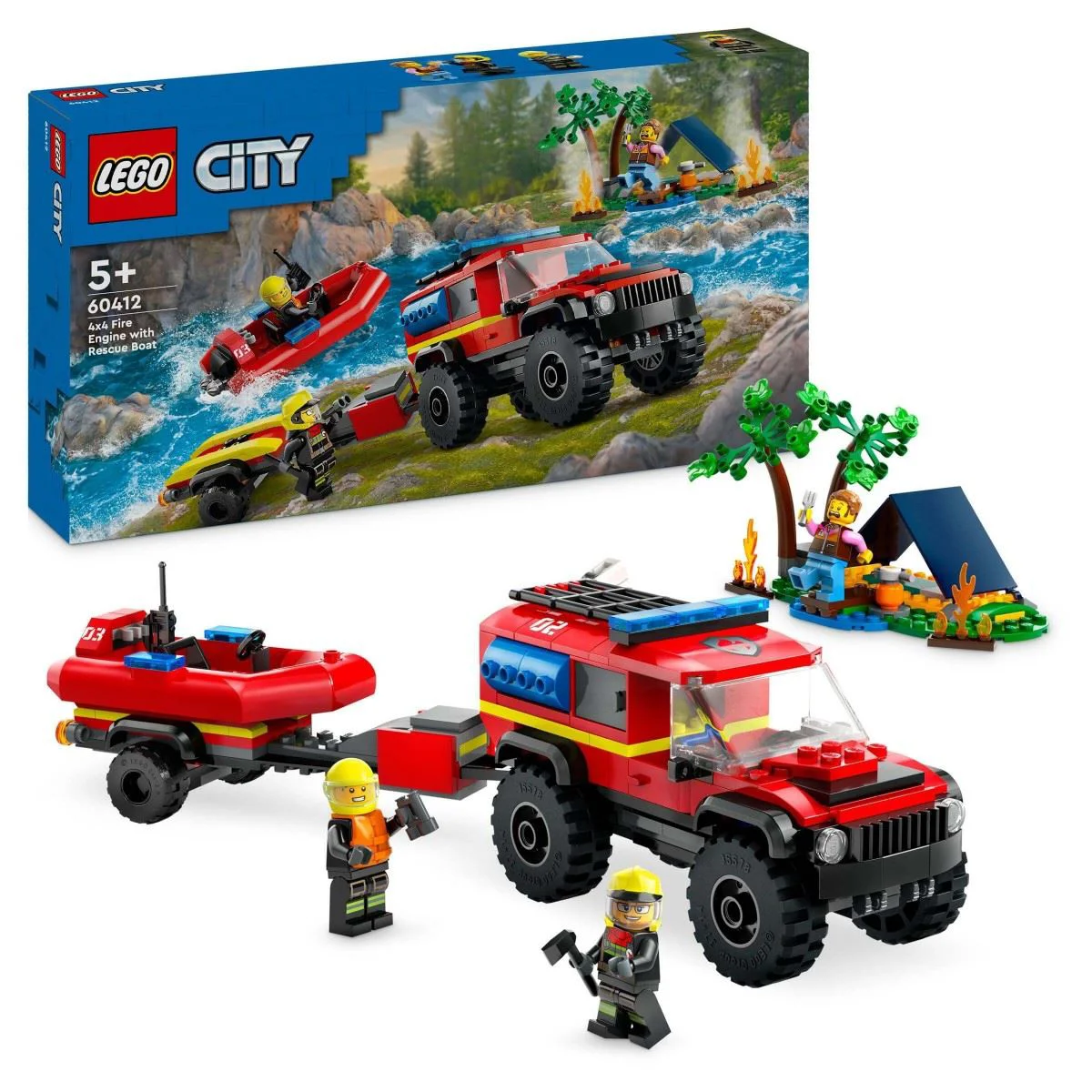 LEGO City 4x4 Fire Truck with Rescue Boat foto