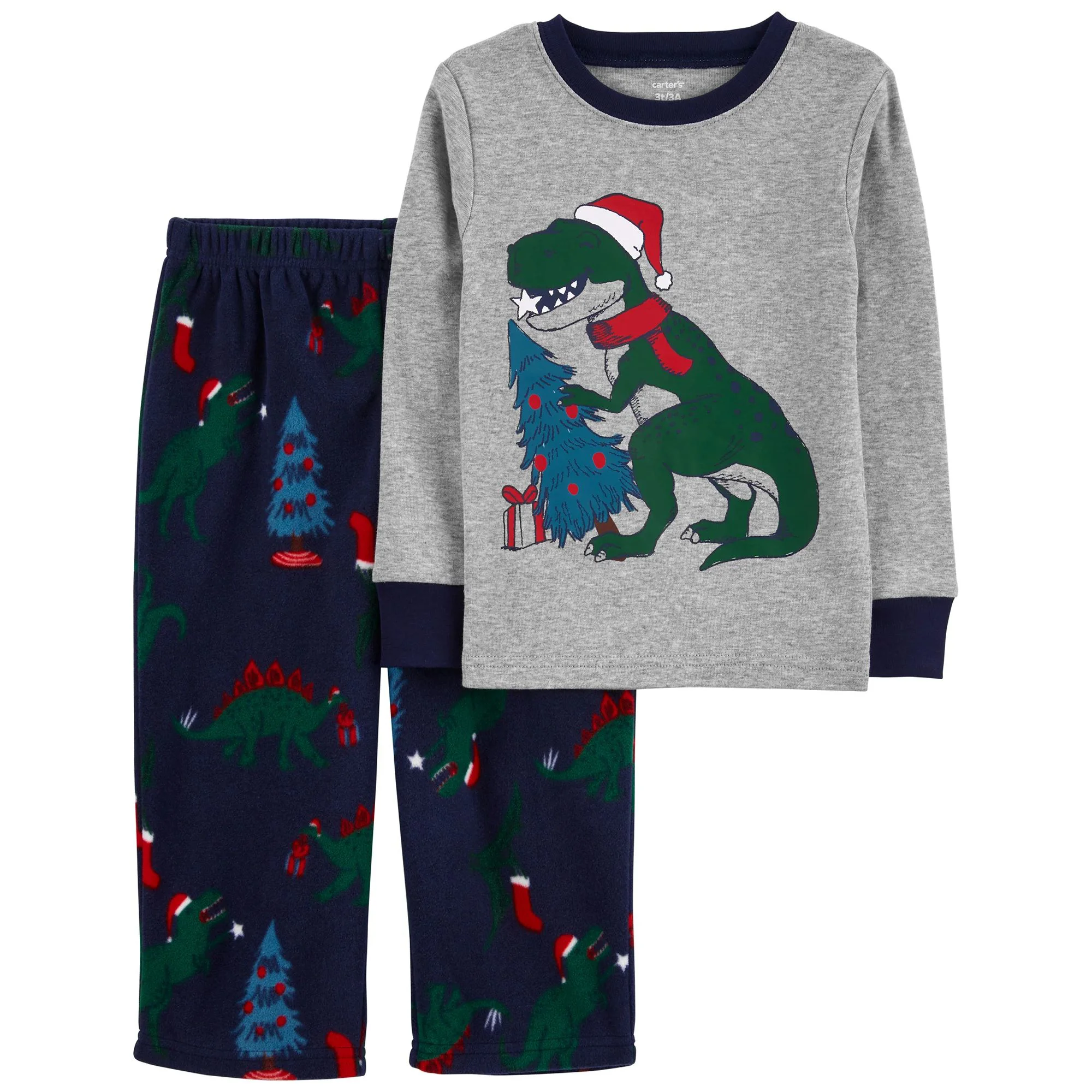 Carter's Set 2 piese Pijama bumbac si fleece foto