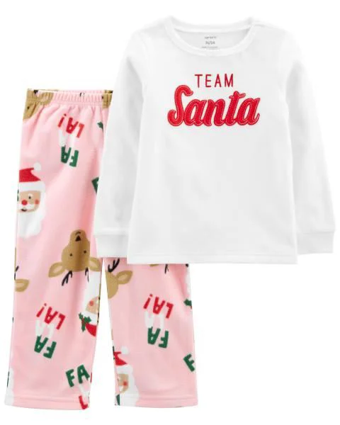 Carter's Set 2 piese Pijama fleece Team Santa foto