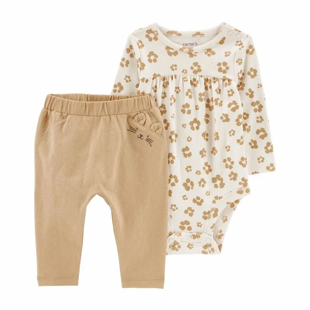 Carter's Set 2 piese bebe Pantaloni si body Leopard foto