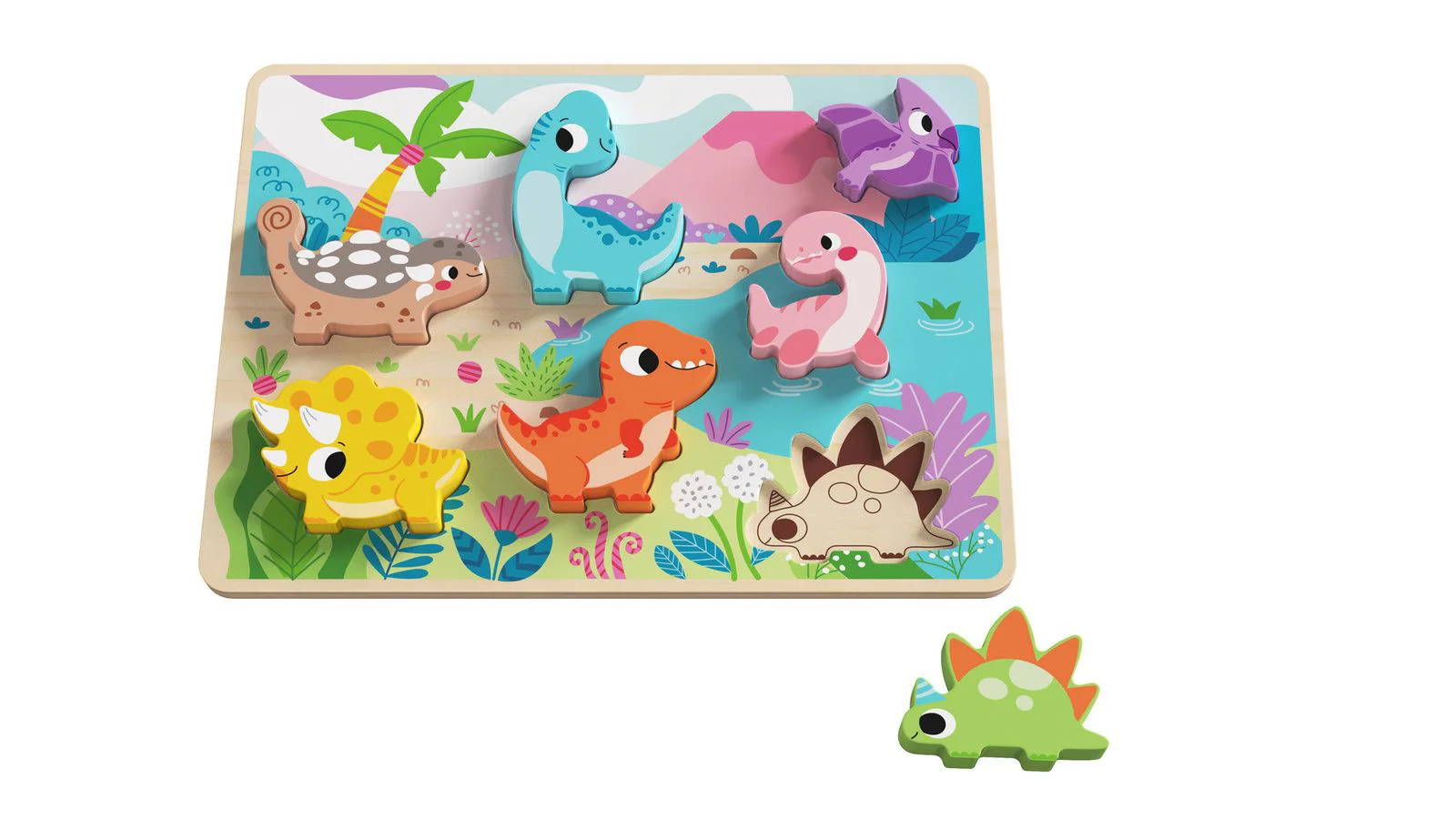 Puzzle 3D din lemn Tooky Toy Dinozauri