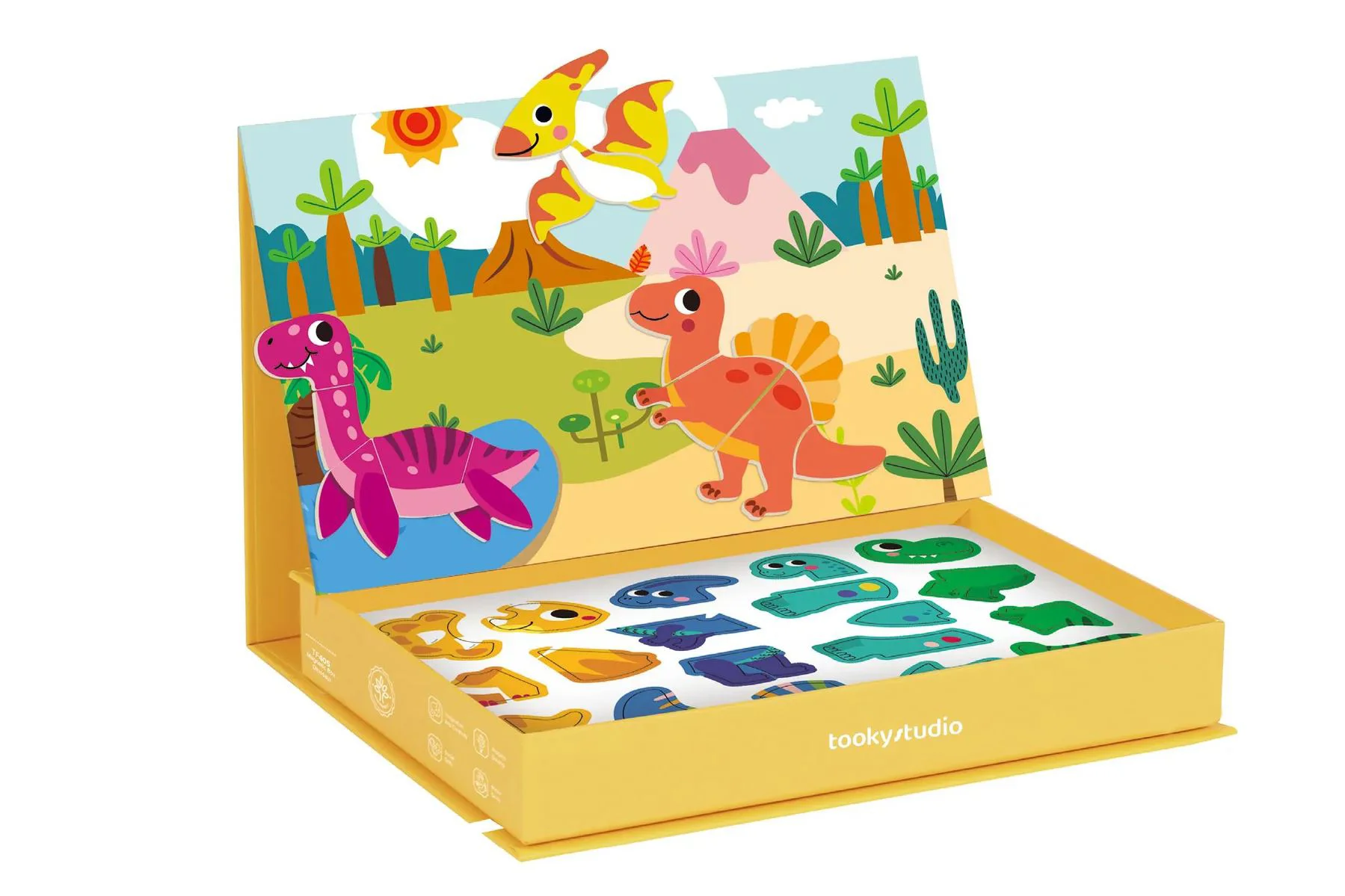 Puzzle Magnetic Box Tooky Toy Dinozauri in padure