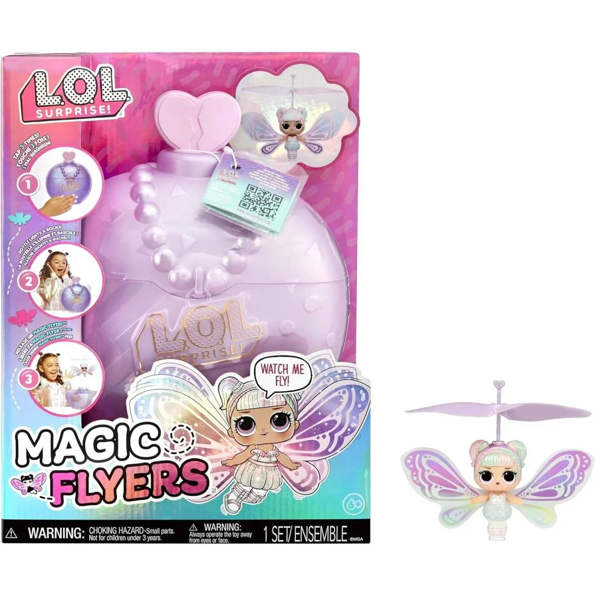 Papusa zburatoare cu senzor L.O.L. Surprise! seria Magic Flyers - Sweetie Fly