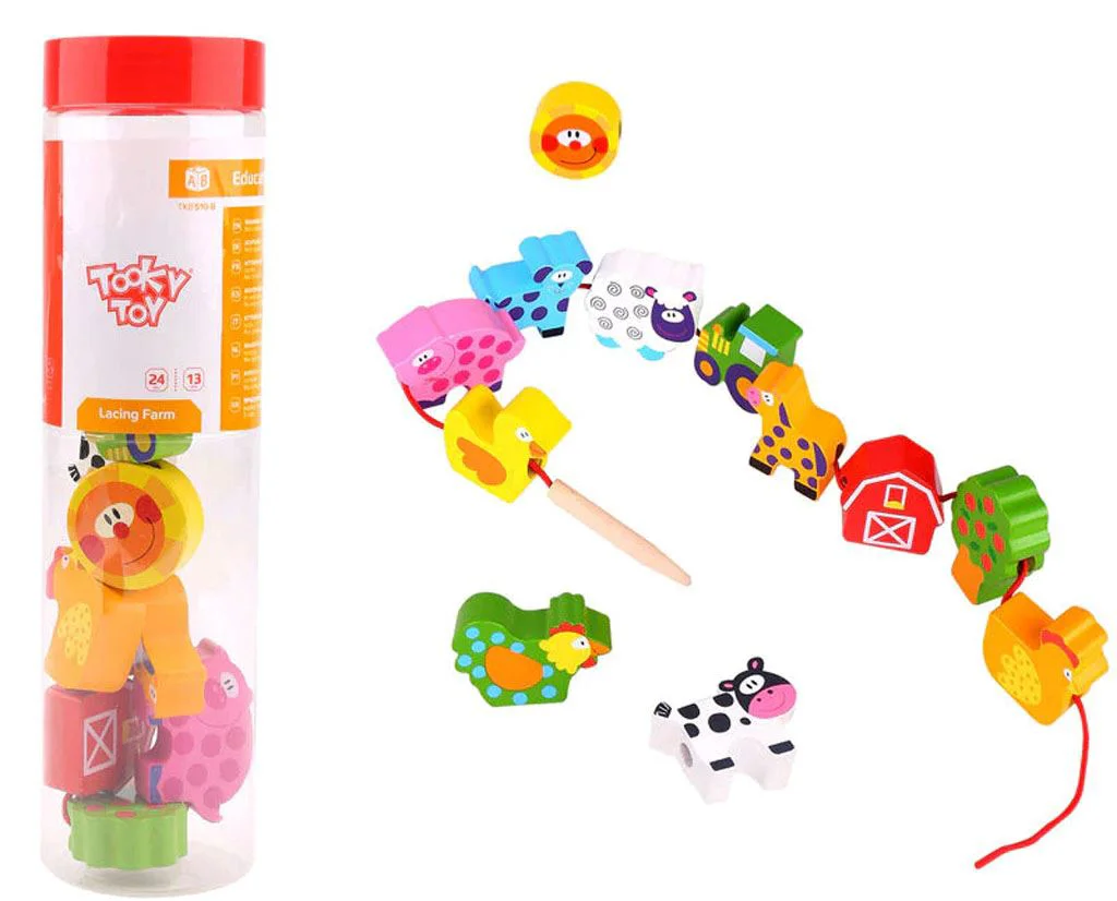 Jucarie din lemn Tooky Toy Ferma de animale foto
