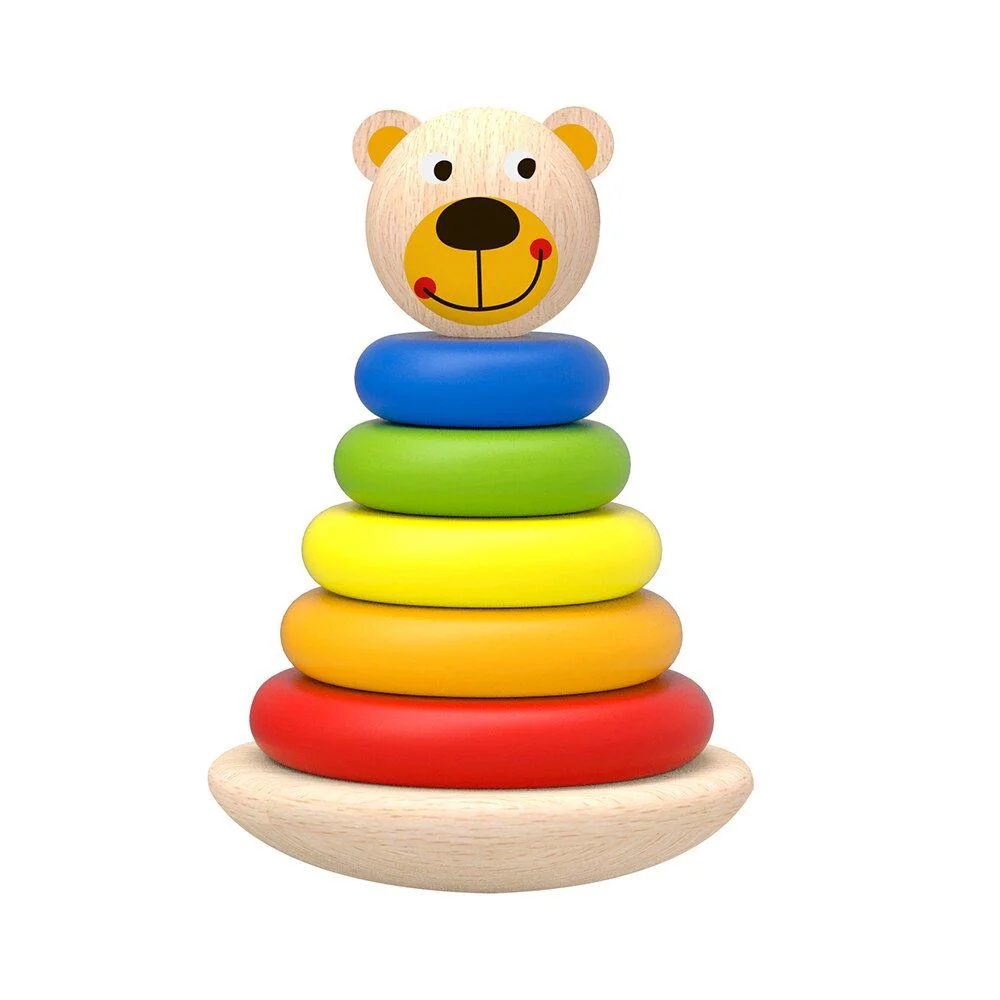 Jucarie din lemn Tooky Toy Piramida ursuletului foto