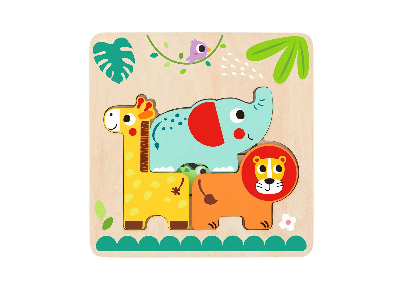 Деревянный пазл Tooky Toy Животные джунглей, 7 эл.
