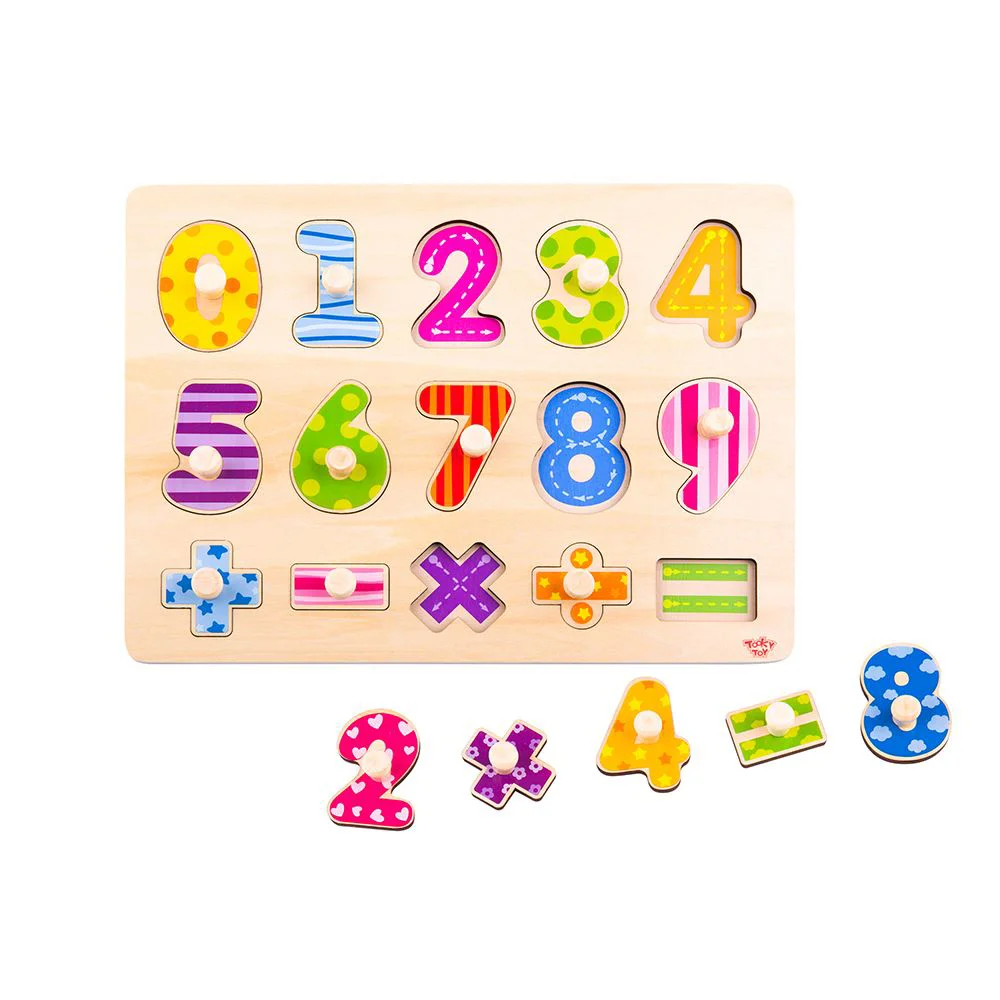 Деревянный пазл Tooky Toy Цифры, 16 эл.