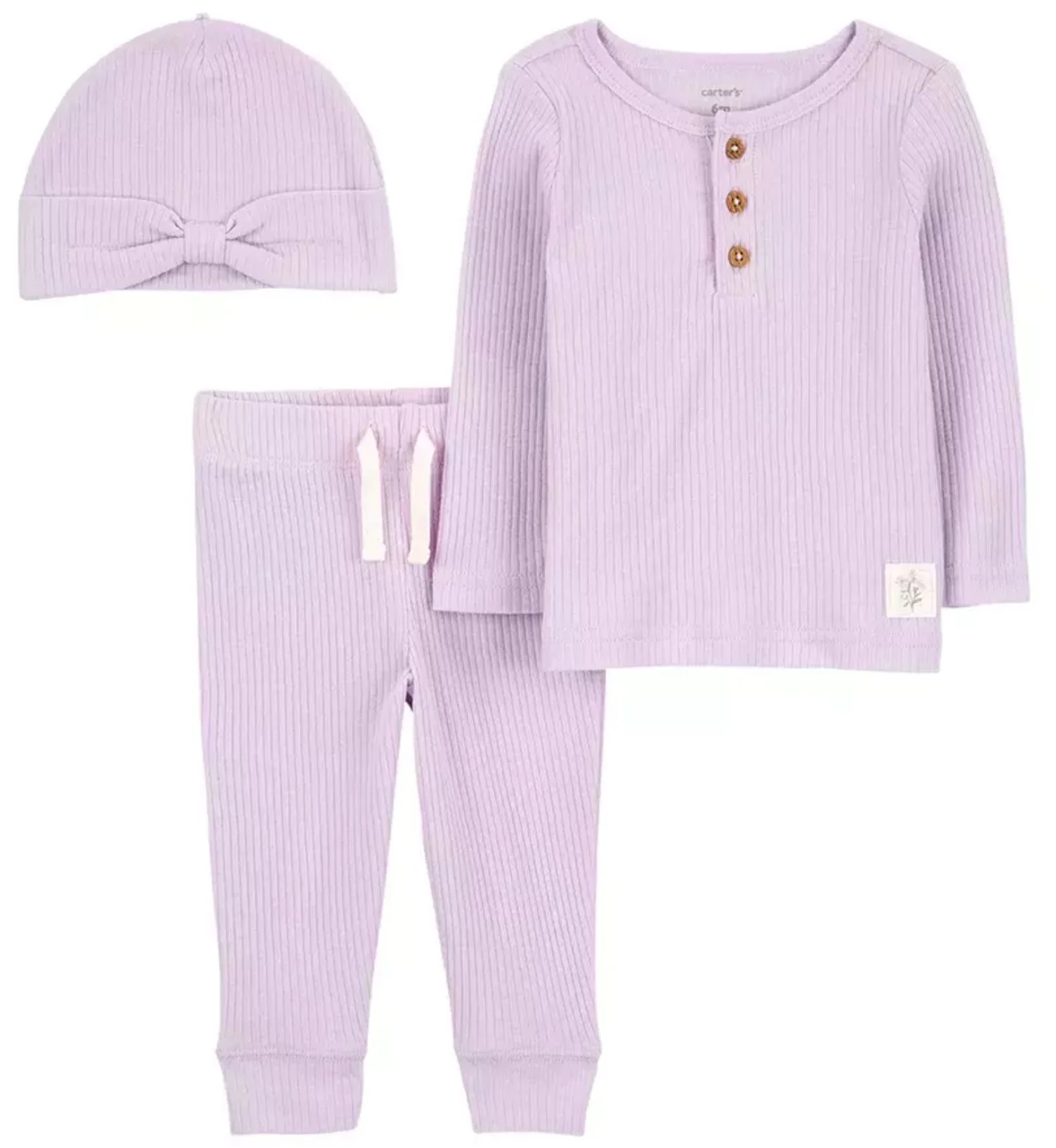 Carter's Set 3 piese termic Violet - pantaloni, bluza si caciulita foto