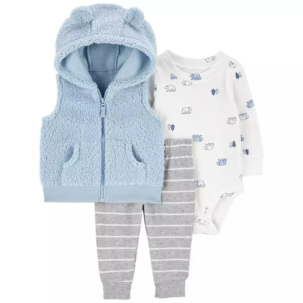Carter's Комплект 3 в 1 Blue Animal - Желетка, боди и штаны