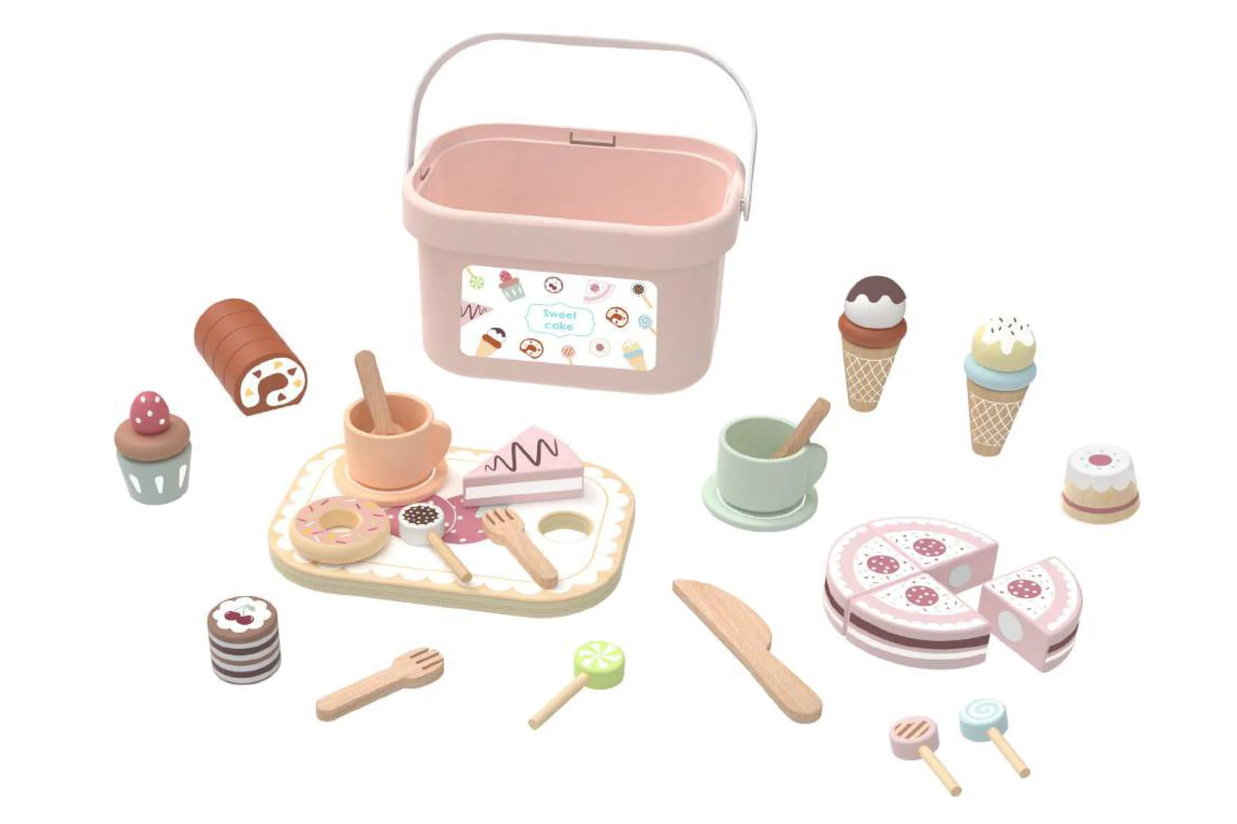 image for Деревянный игровой набор Tooky Toy Вечерний чай, 34 эл. foto