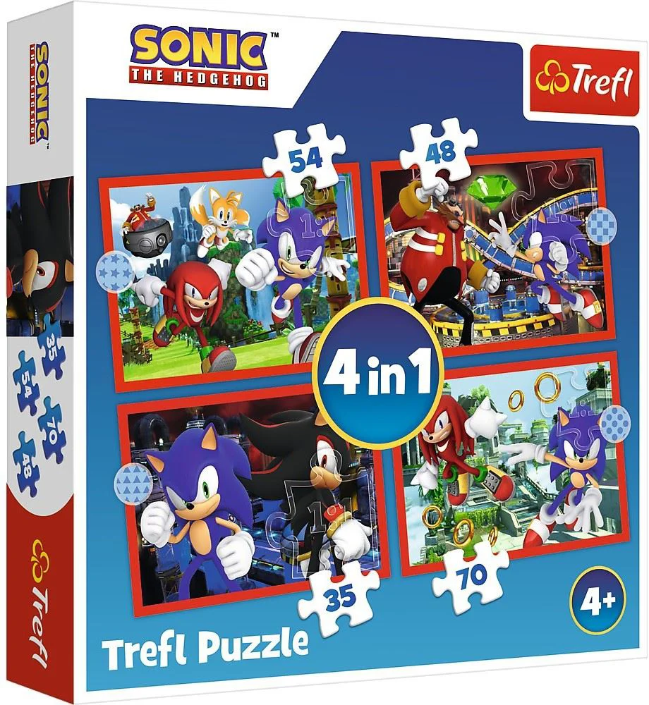 Puzzle Trefl 4 in 1 Aventurile lui Sonic foto