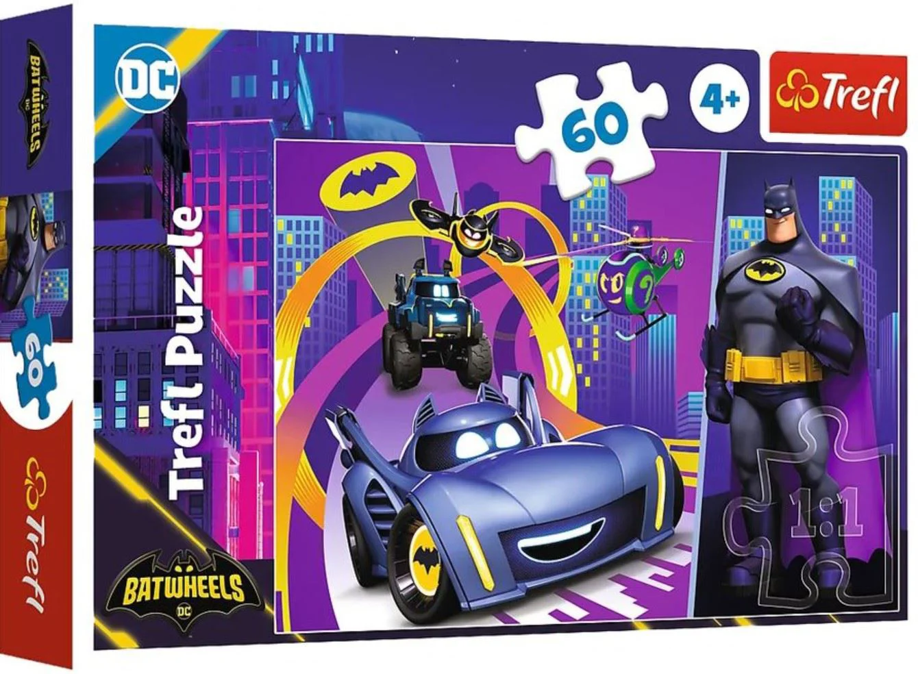 Puzzle Trefl Batman și vehiculele sale, 60 piese foto