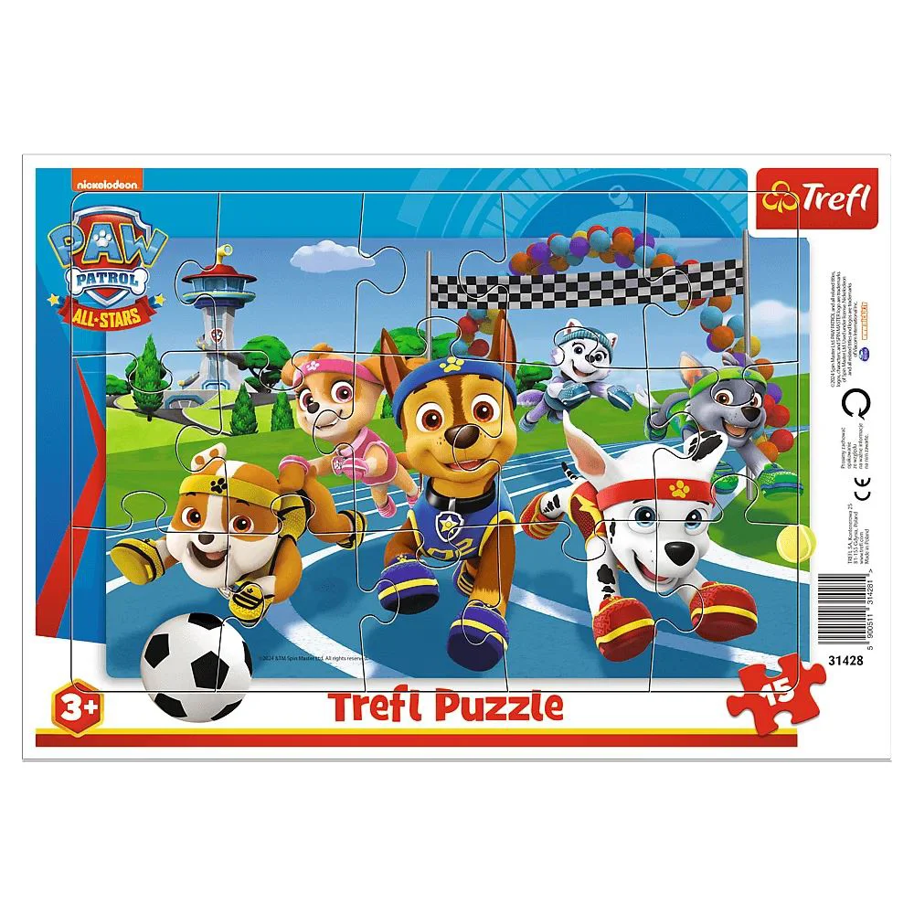 Puzzle Trefl Frame Obliging dogs, 15 piese foto