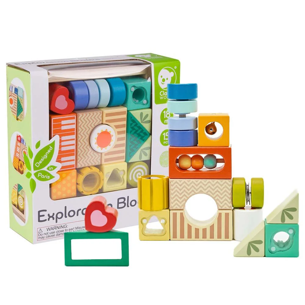 image for Set de constructie din lemn Classic World cu cuburi foto
