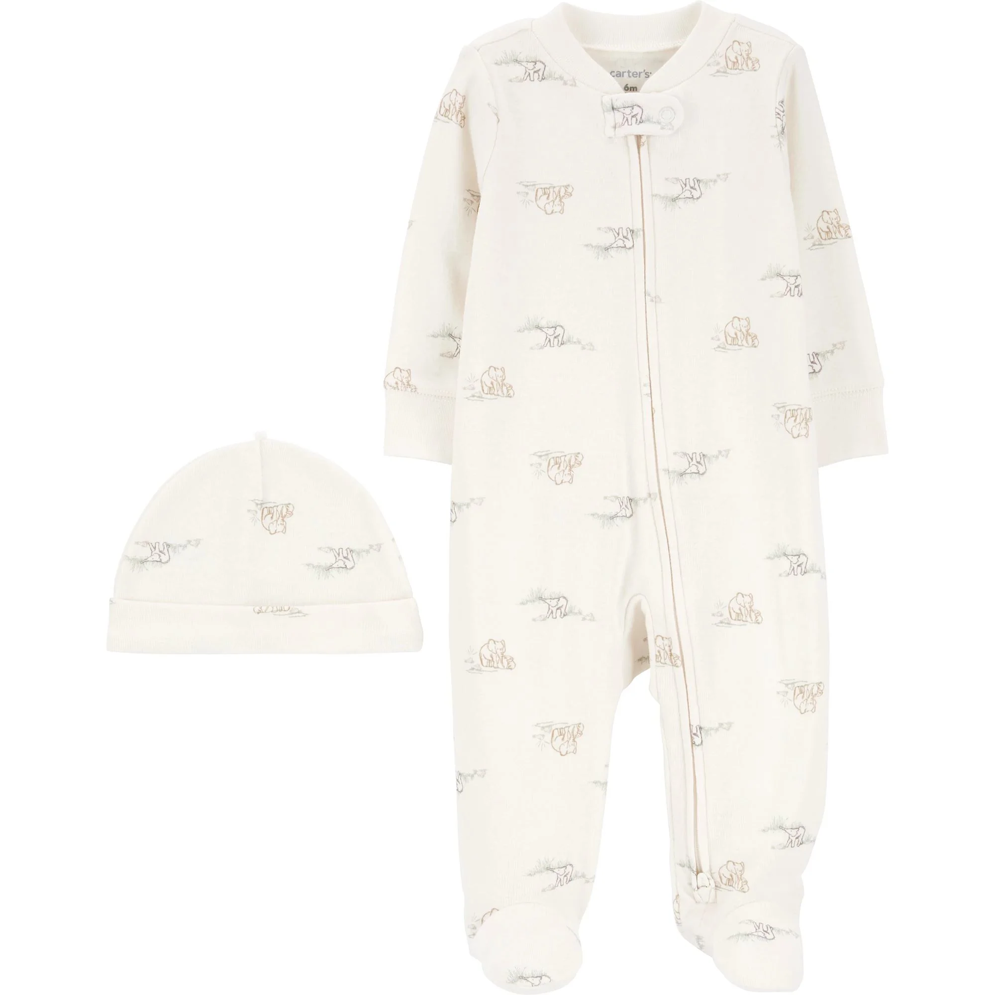 Carter's Set 2 piese Elefant Pijama si caciulita