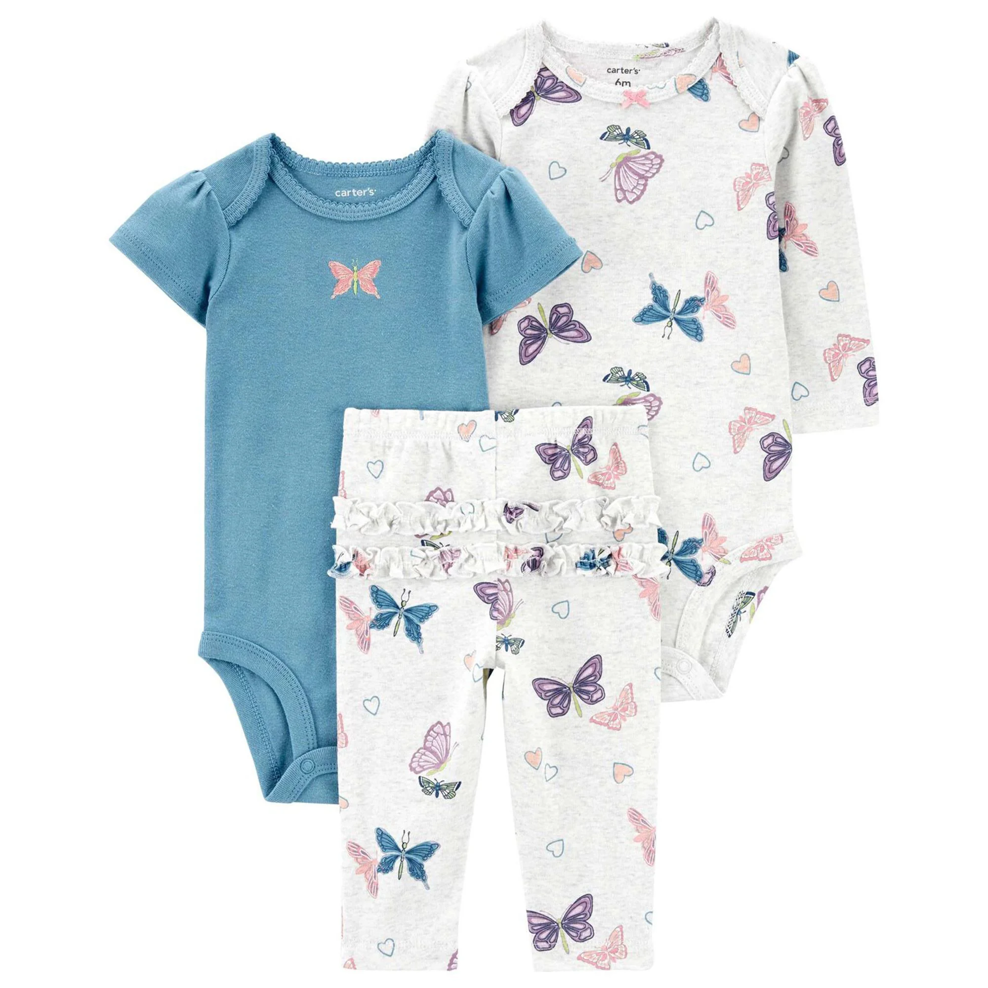 Carter's Set 3 piese Fluturasi - Pantaloni si 2 body foto