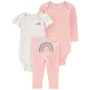 Carter's Set 3 piese Curcubeu - Pantaloni si 2 body foto