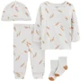 Carter's Set 4 piese bebelus Pantaloni, bluza, caciulita si sosete foto