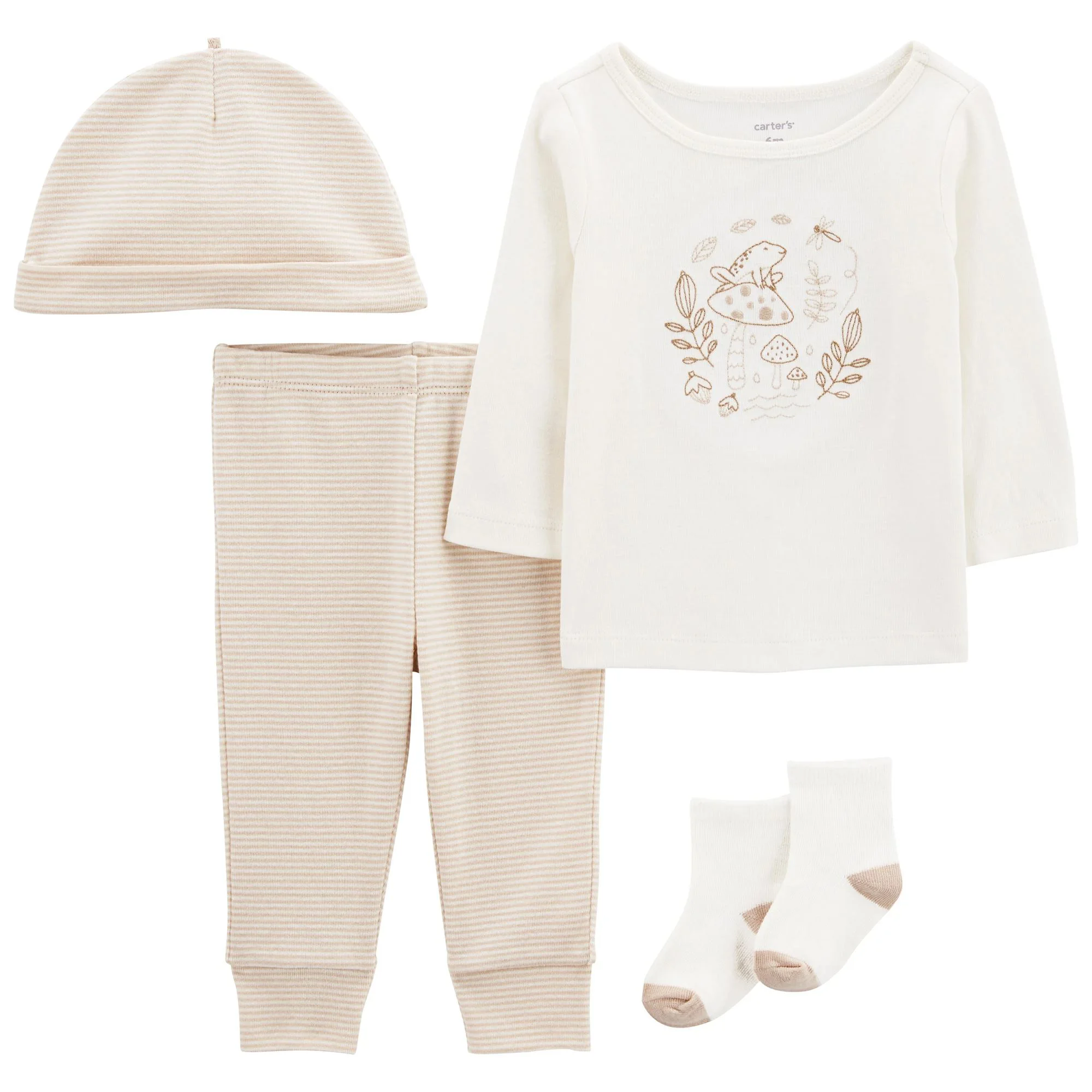 Carter's Set 4 piese bebelus Pantaloni, bluza, caciulita si sosete foto