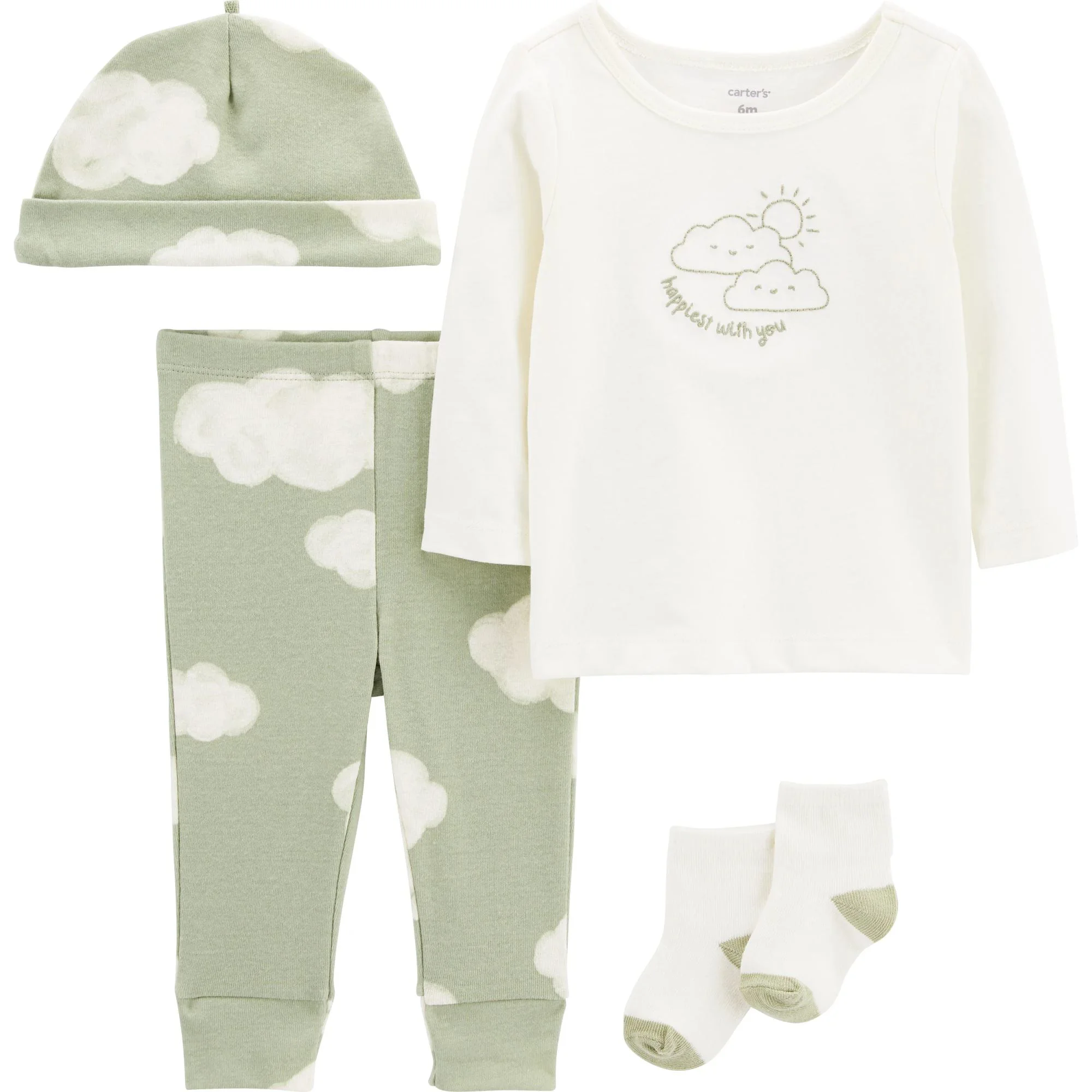 Carter's Set 4 piese bebelus Pantaloni, bluza, caciulita si sosete foto