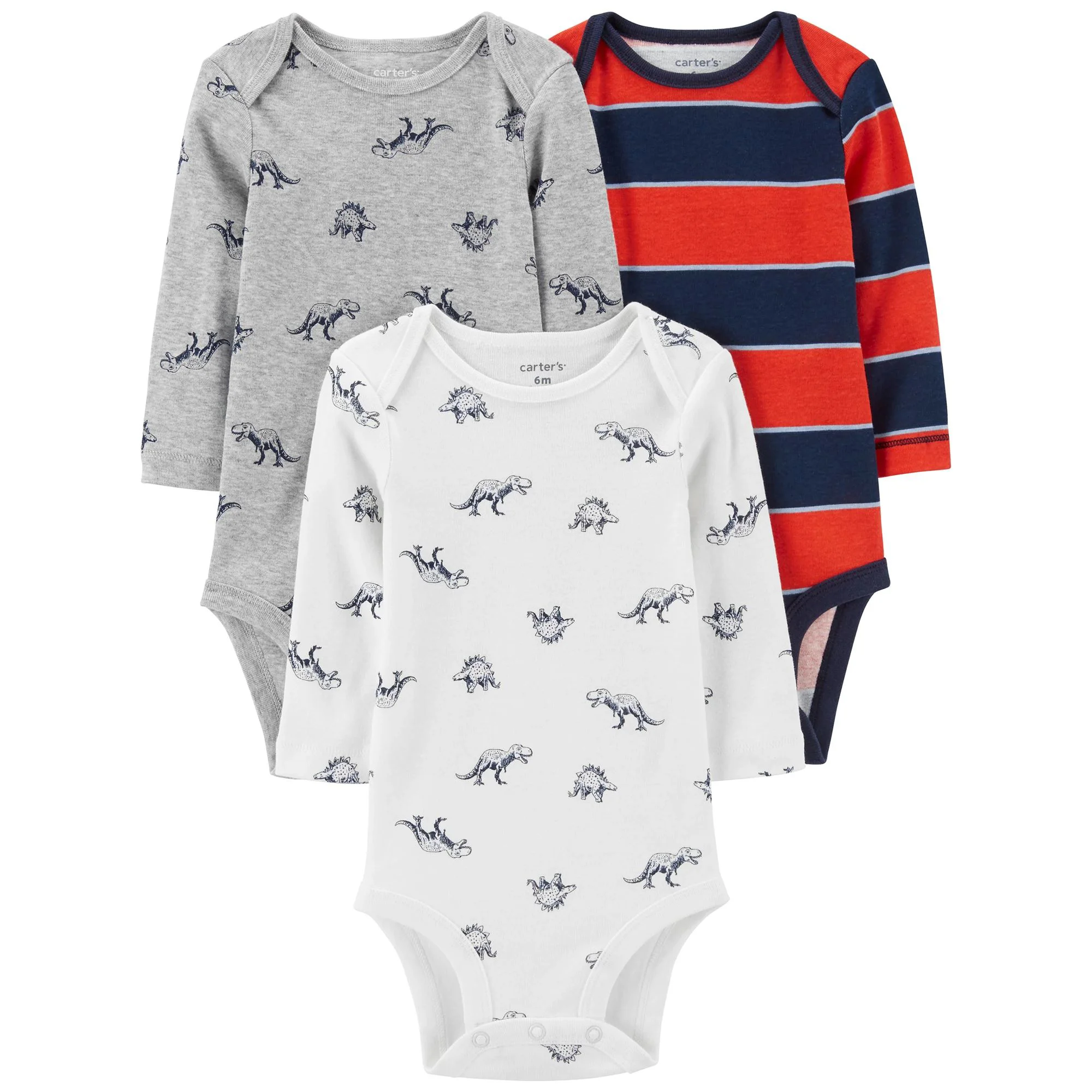Carter's Set 3 piese body cu mineci lungi Dinozauri foto