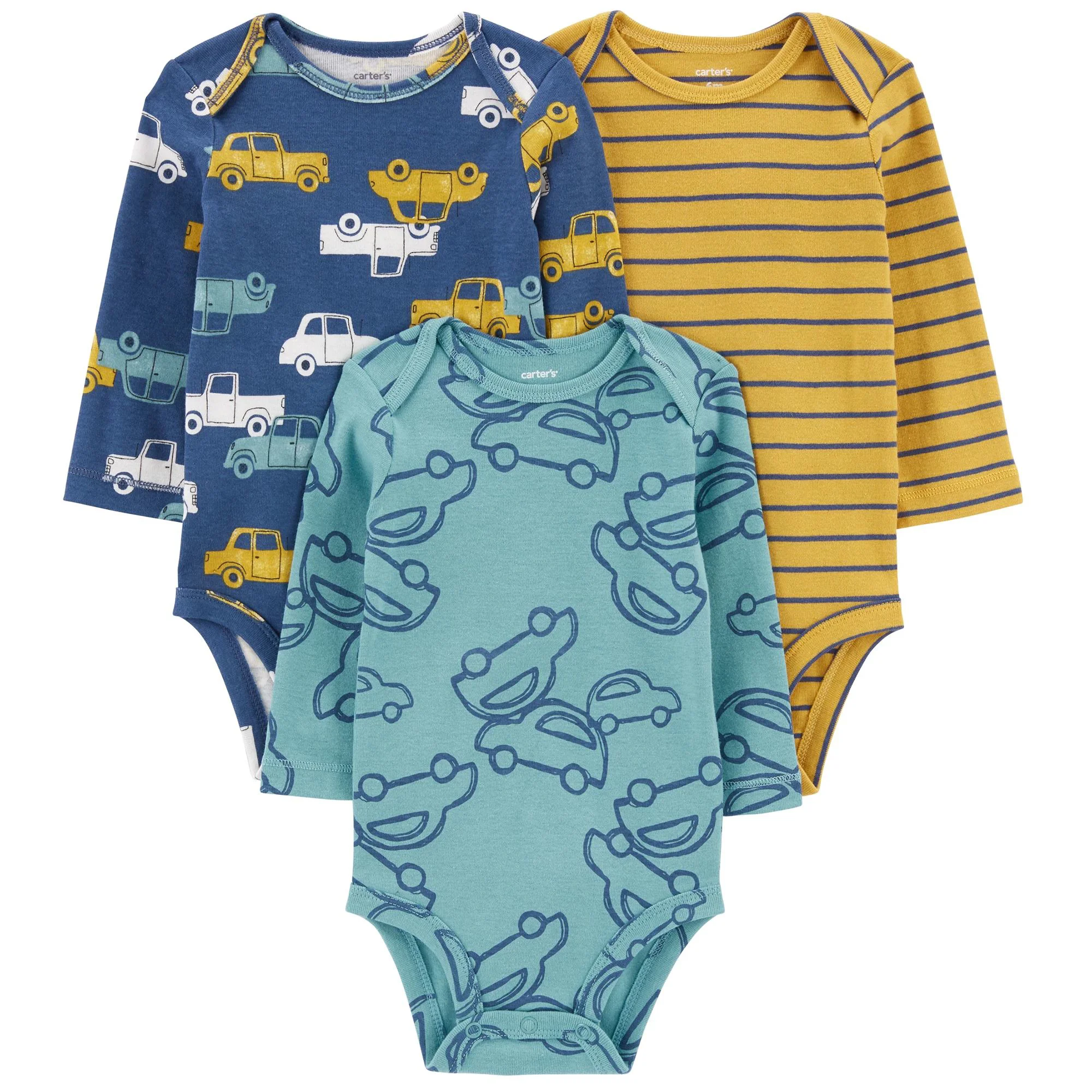 Carter's Set 3 piese body cu mineci lungi Masini foto