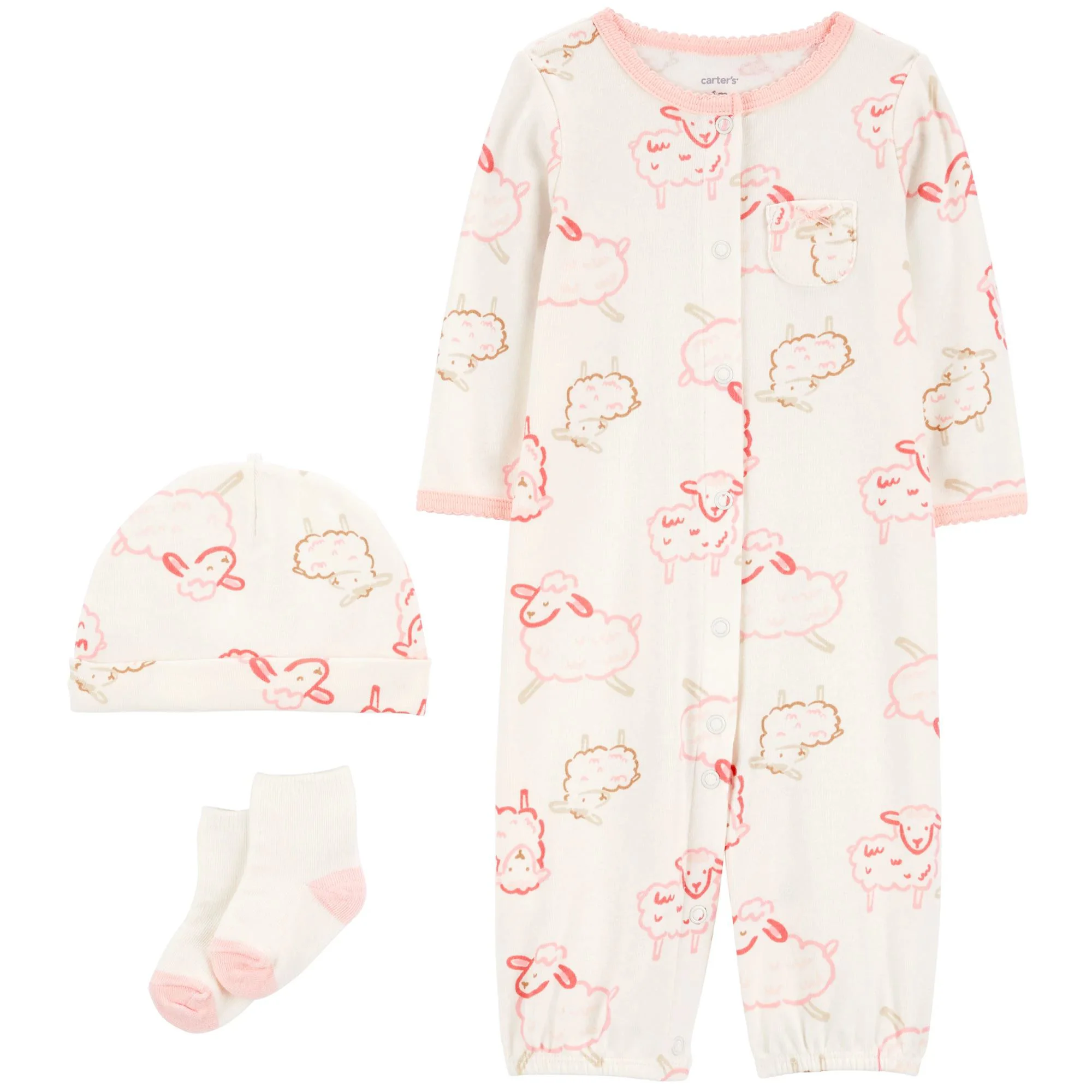 Carter's Set 3 piese Oite - Pijama transformabila, caciulita si sosete foto