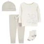 Carter's Set 4 piese bebelus Pantaloni, bluza, caciulita si sosete foto