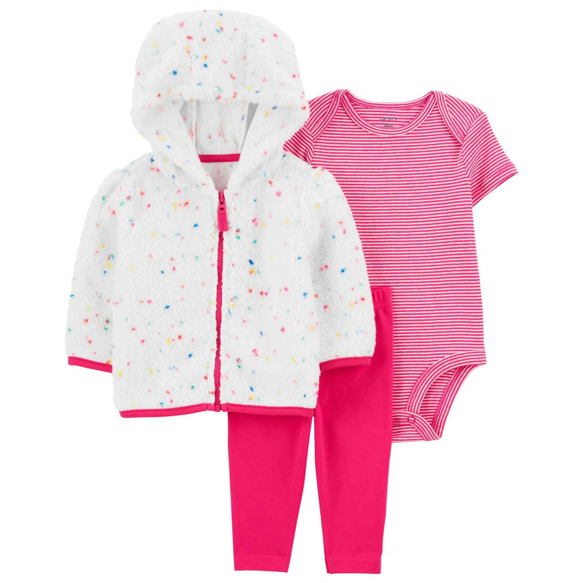 Carter's Set 3 piese - Hanorac sherpa, pantaloni si body