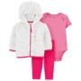 Carter's Set 3 piese - Hanorac sherpa, pantaloni si body